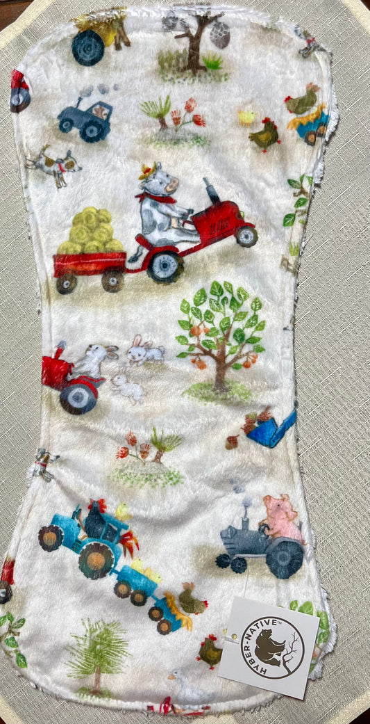 Hyber-Native "While the Farmer's Away" Burp Cloth